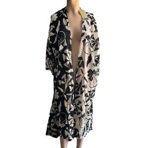 NEW Gudrun Sjödén Size M Organic Cotton Boho Kaftan Color Block Kimono Jacket